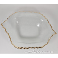 hand made clear Golden leaves charger plates